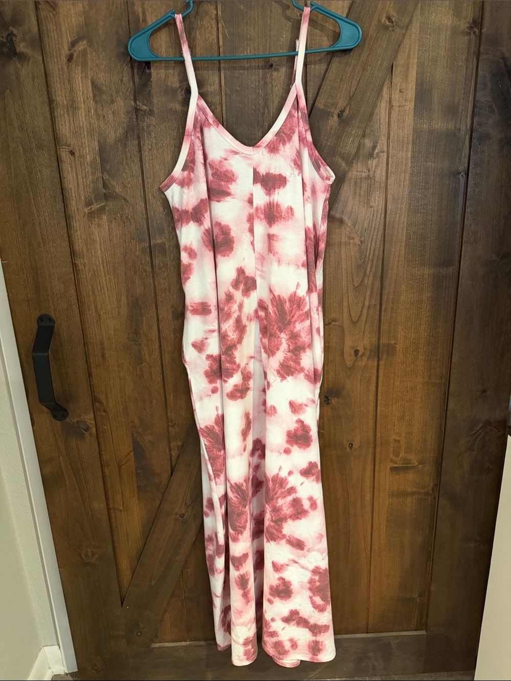 Zenana Outfitters Pink and White Tie-Dye Maxi Dress